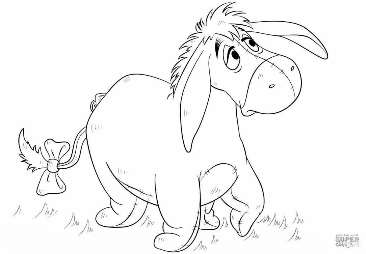 Fun coloring donkey Eeyore