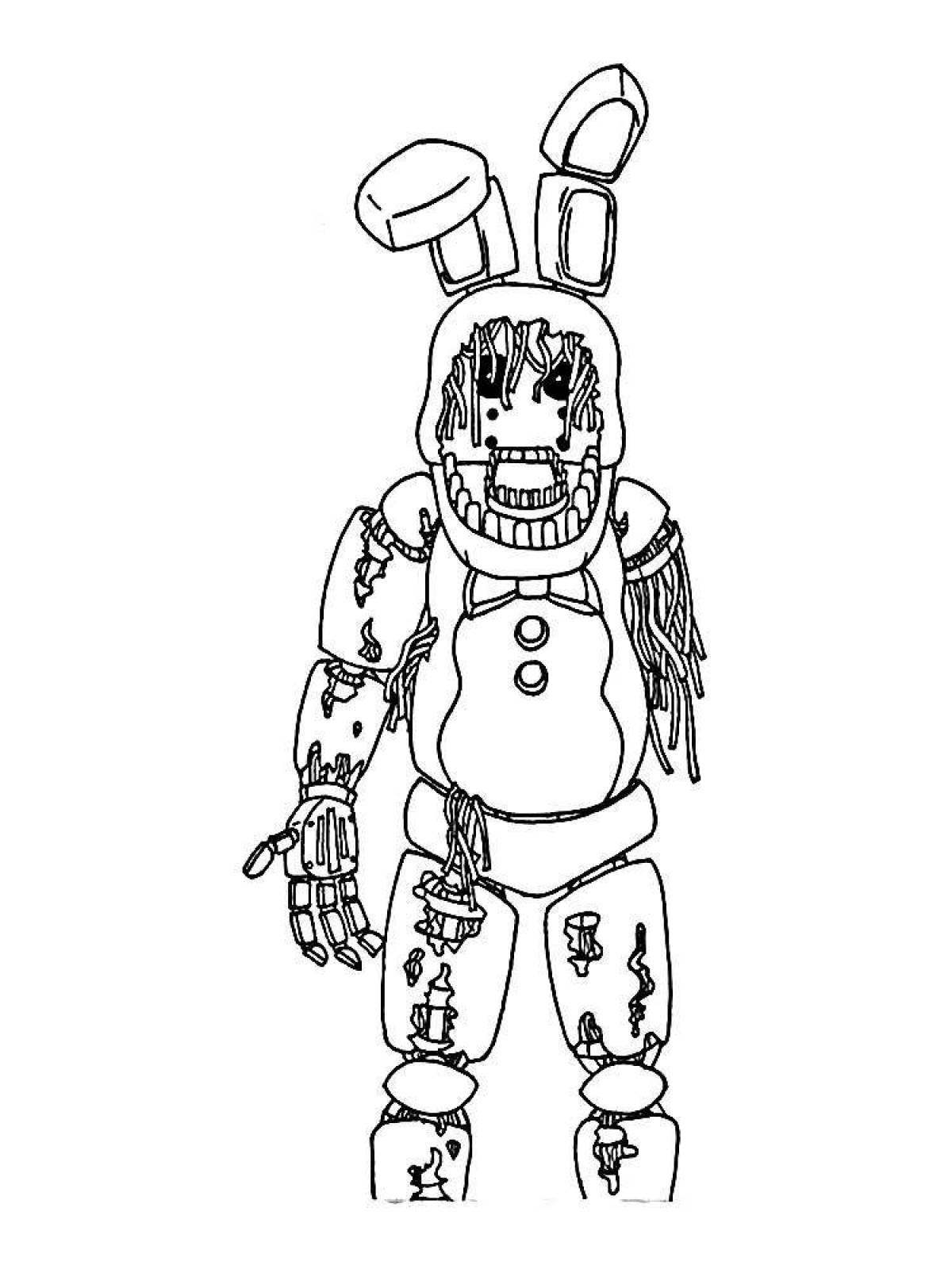 Exciting bonnie animatronic coloring book
