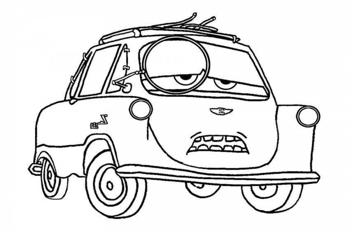 Monster coloring pages evil cars