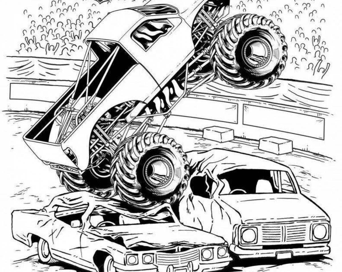 Disgusting evil car coloring pages