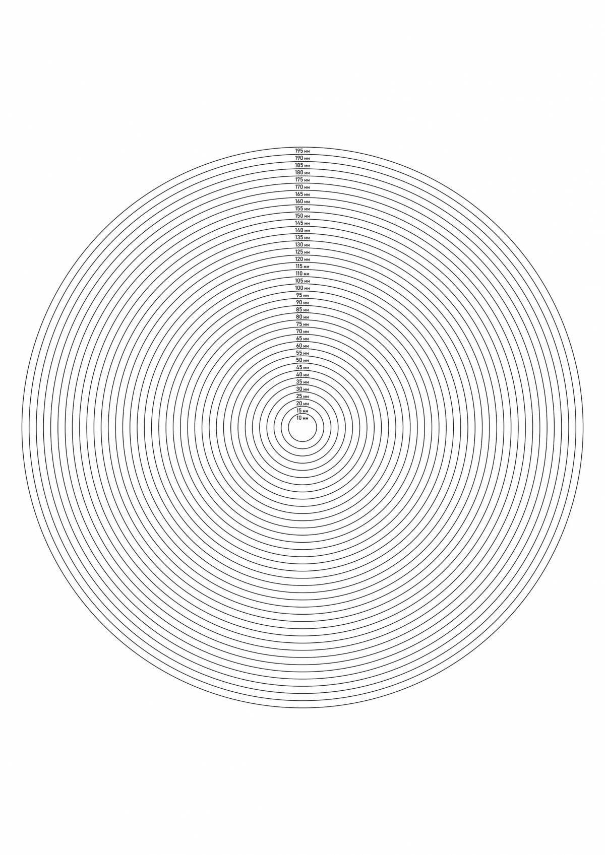 Coloring bright circle with lines