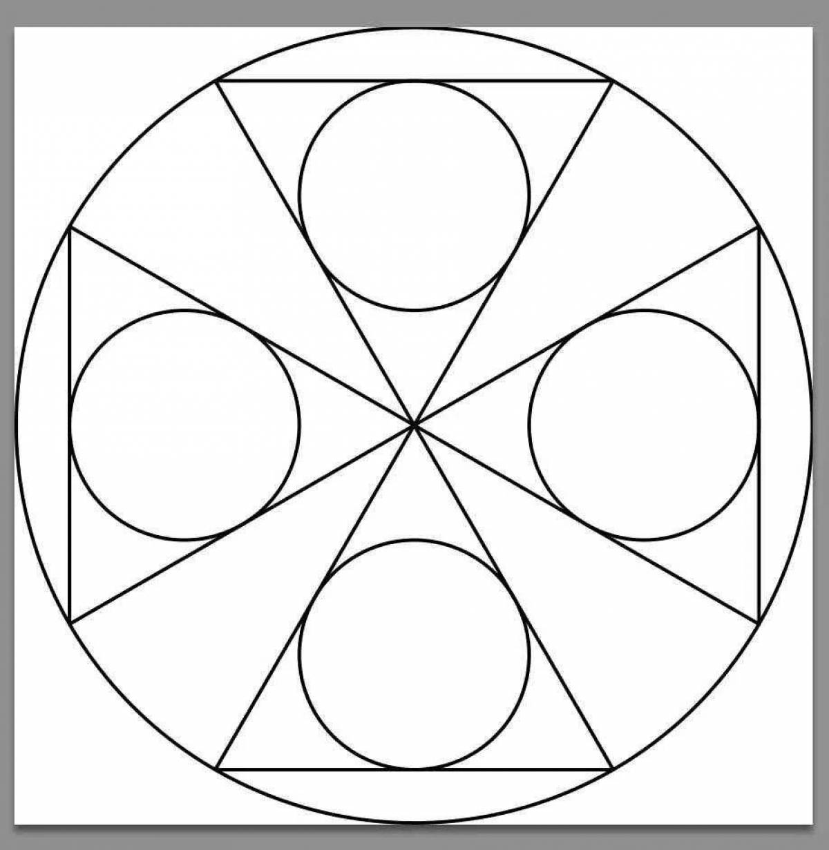Coloring book shiny circle with lines