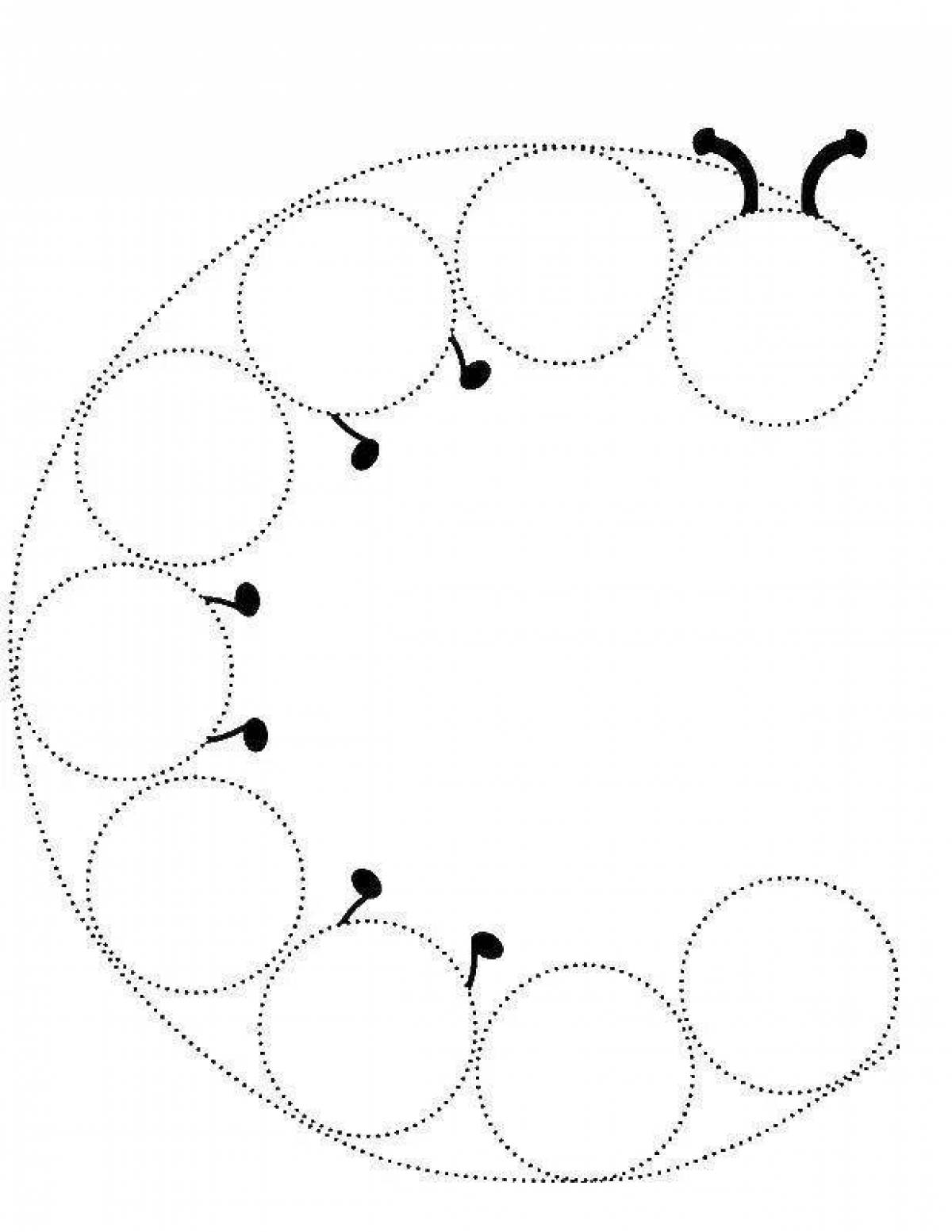 Анимированный круг с линиями раскраски