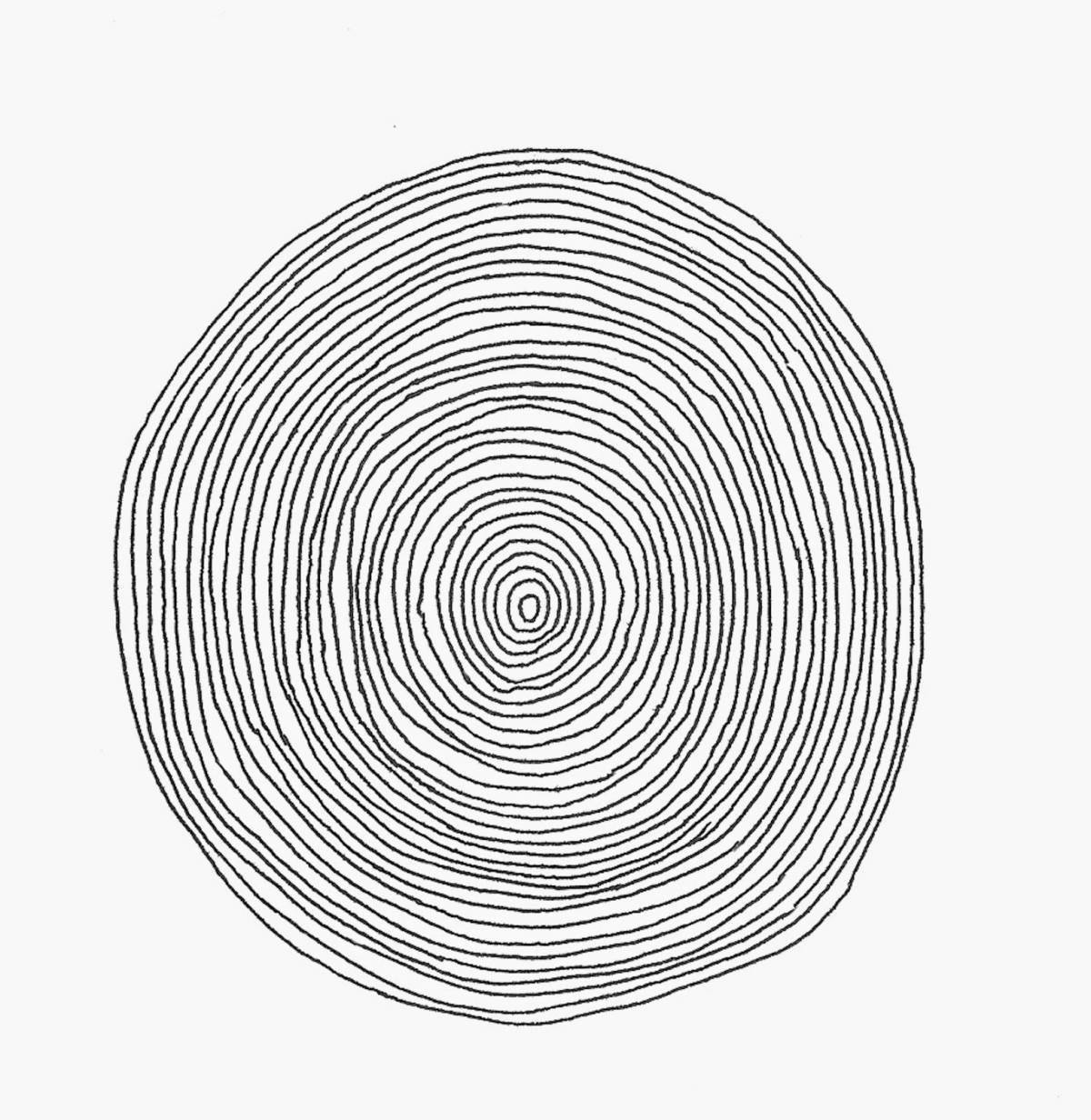 Раскраска живой круг с линиями
