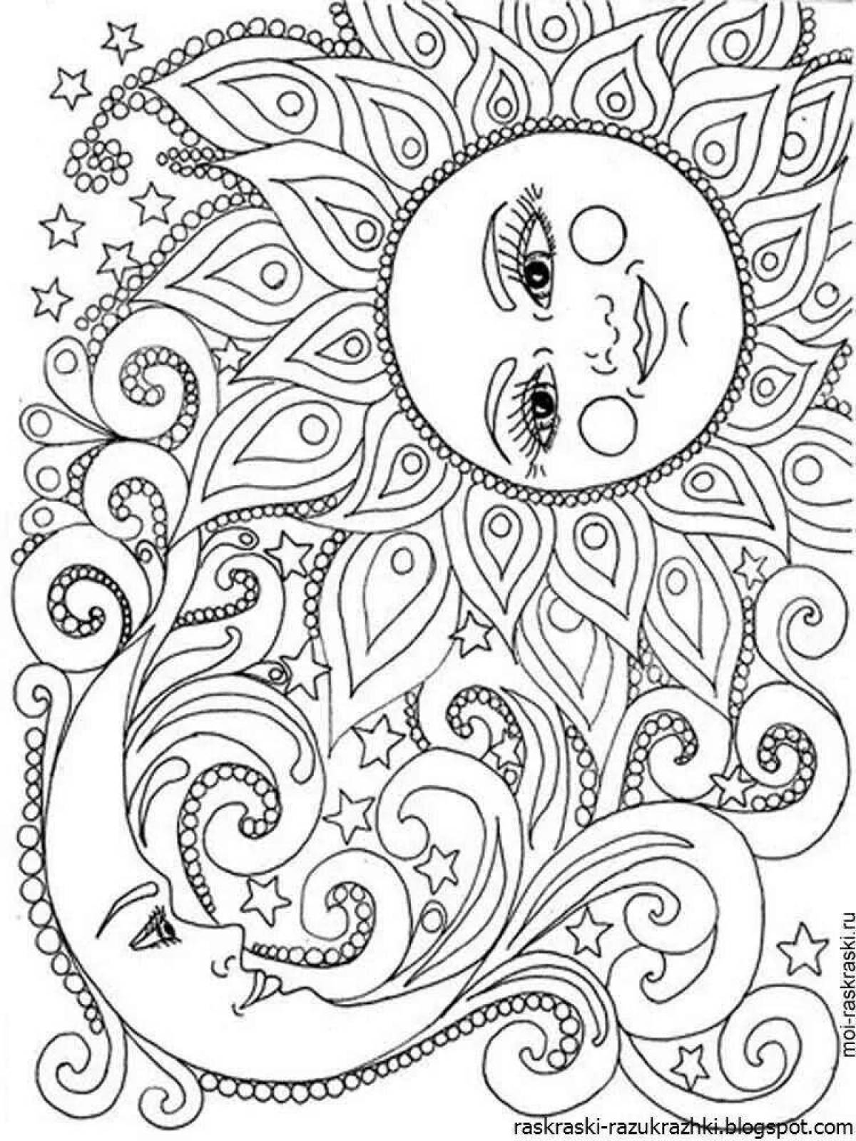 Luminous stress reliever coloring book
