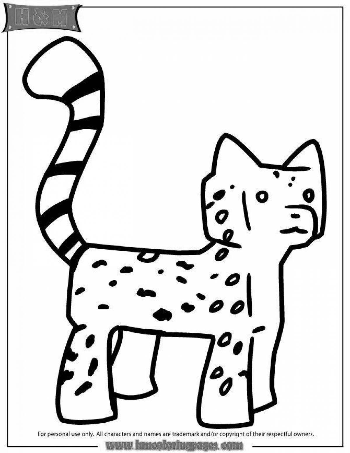 Playful minecraft cat coloring page