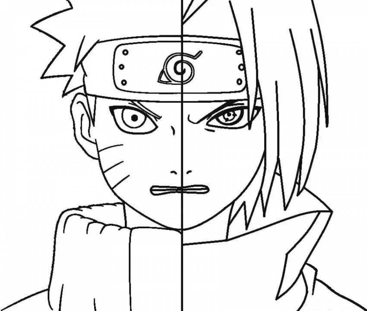 Naruto mystical coloring by numbers