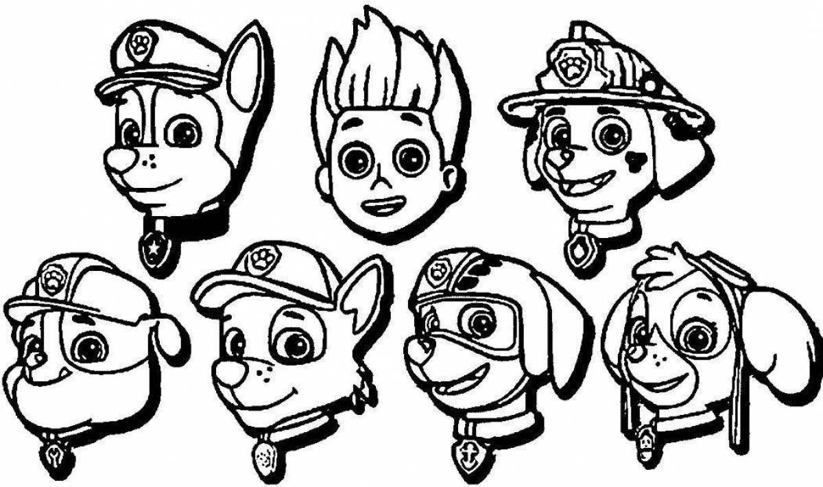 Playful paw patrol coloring page