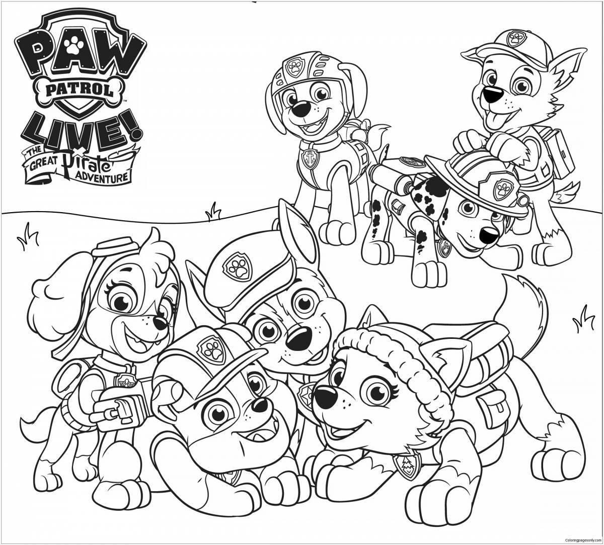Cute paw patrol coloring page