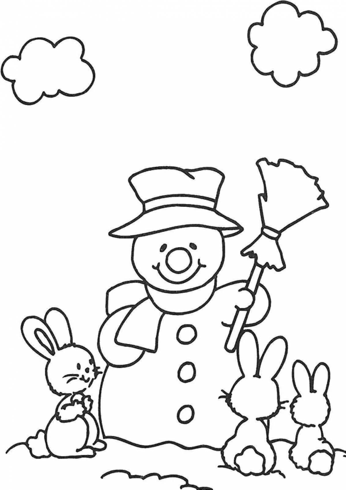 Заяц и снеговик #3