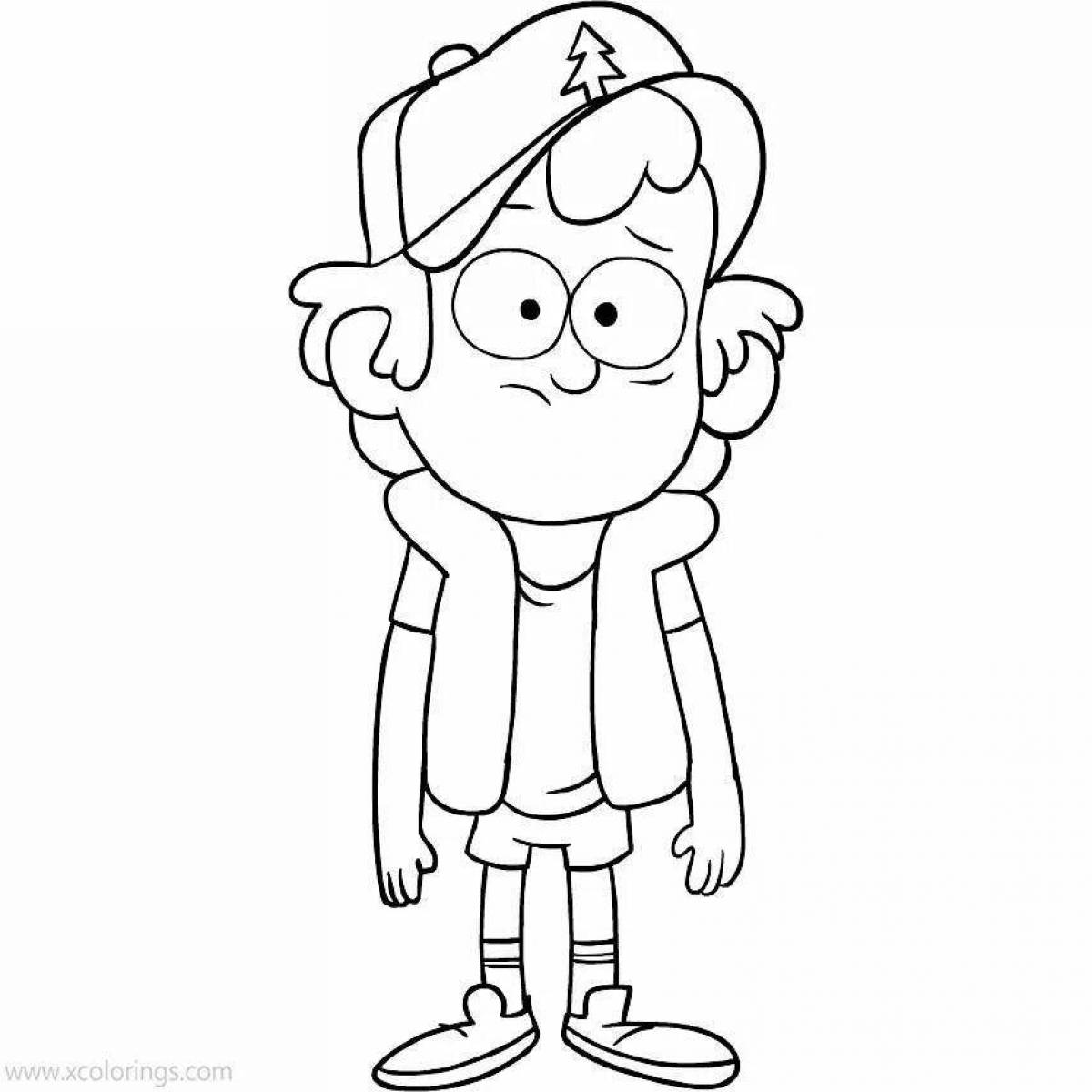 Dipper Gravity Falls Bright Coloring Page