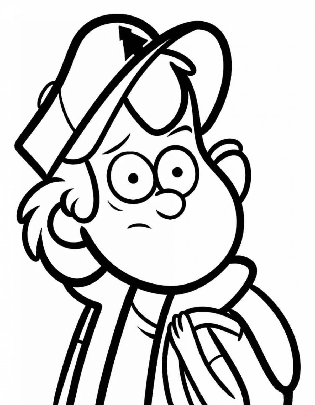 Animated Gravity Falls Dipper Coloring Page