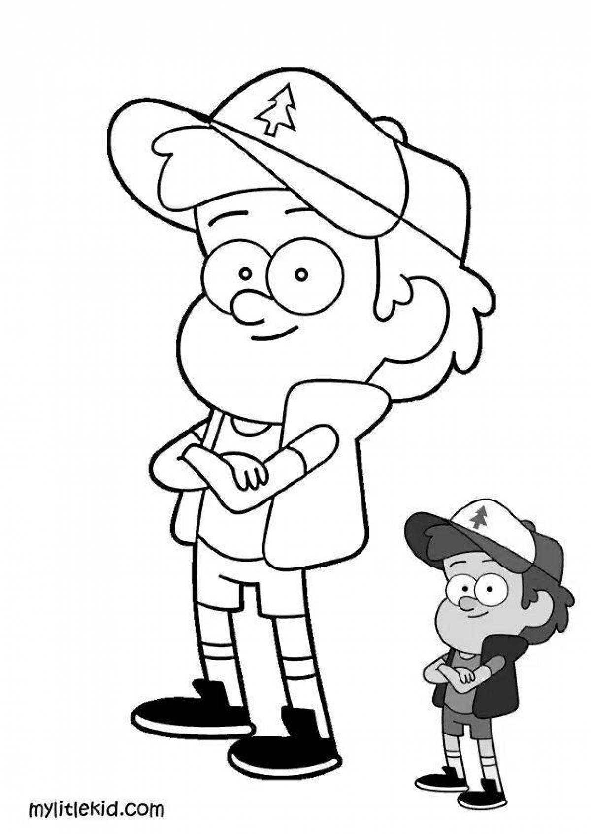 Dipper Gravity Falls Bold Coloring Page