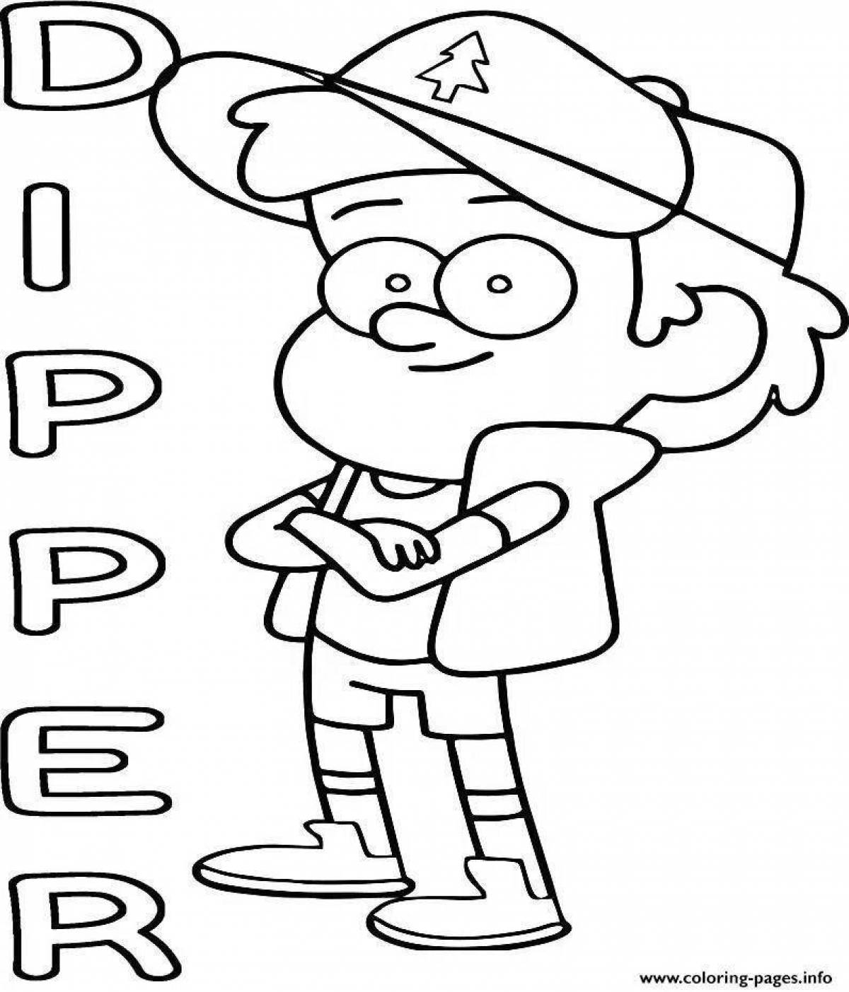 Gravity Falls dipper coloring page
