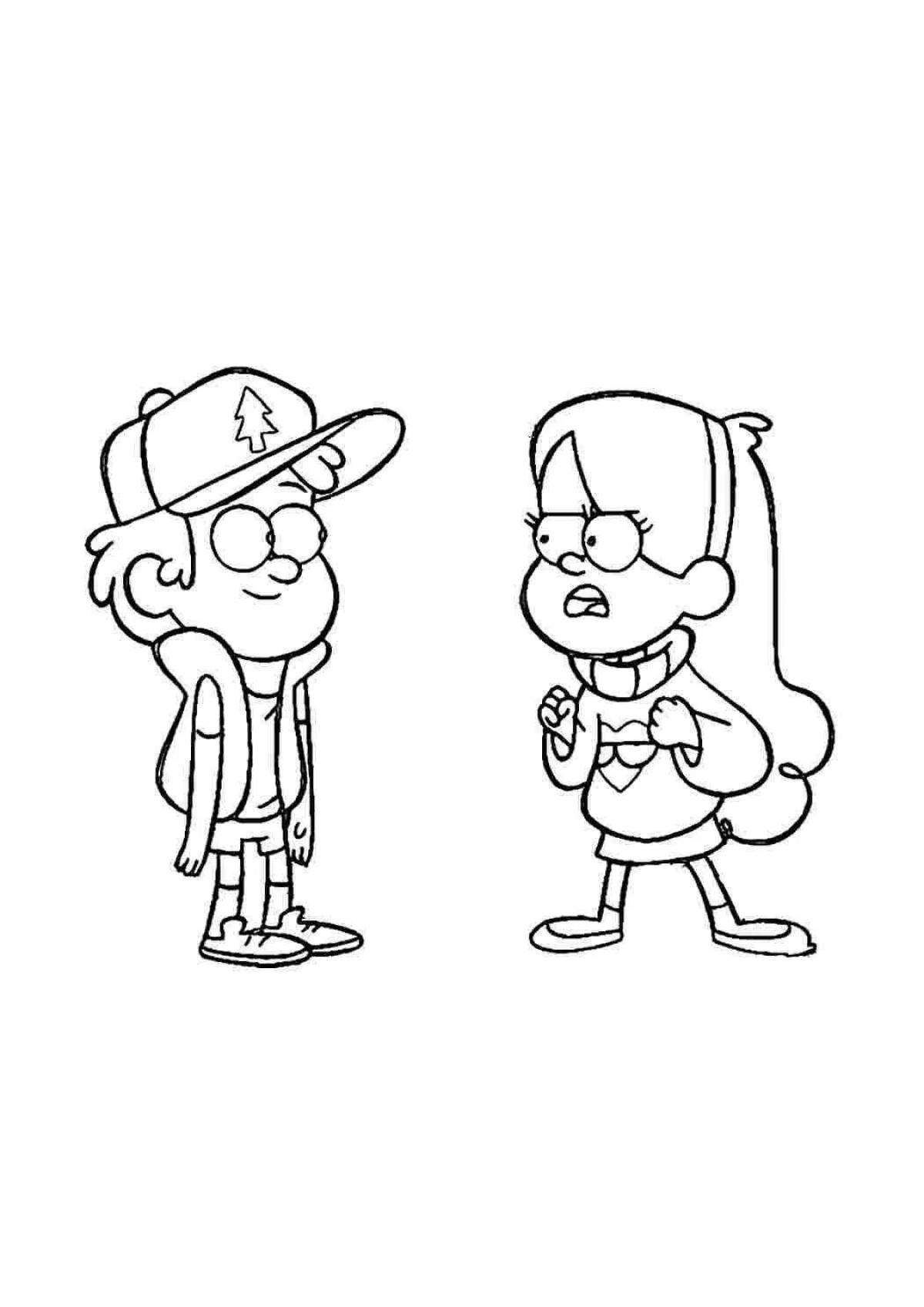 Attractive Gravity Falls Dipper Coloring Page