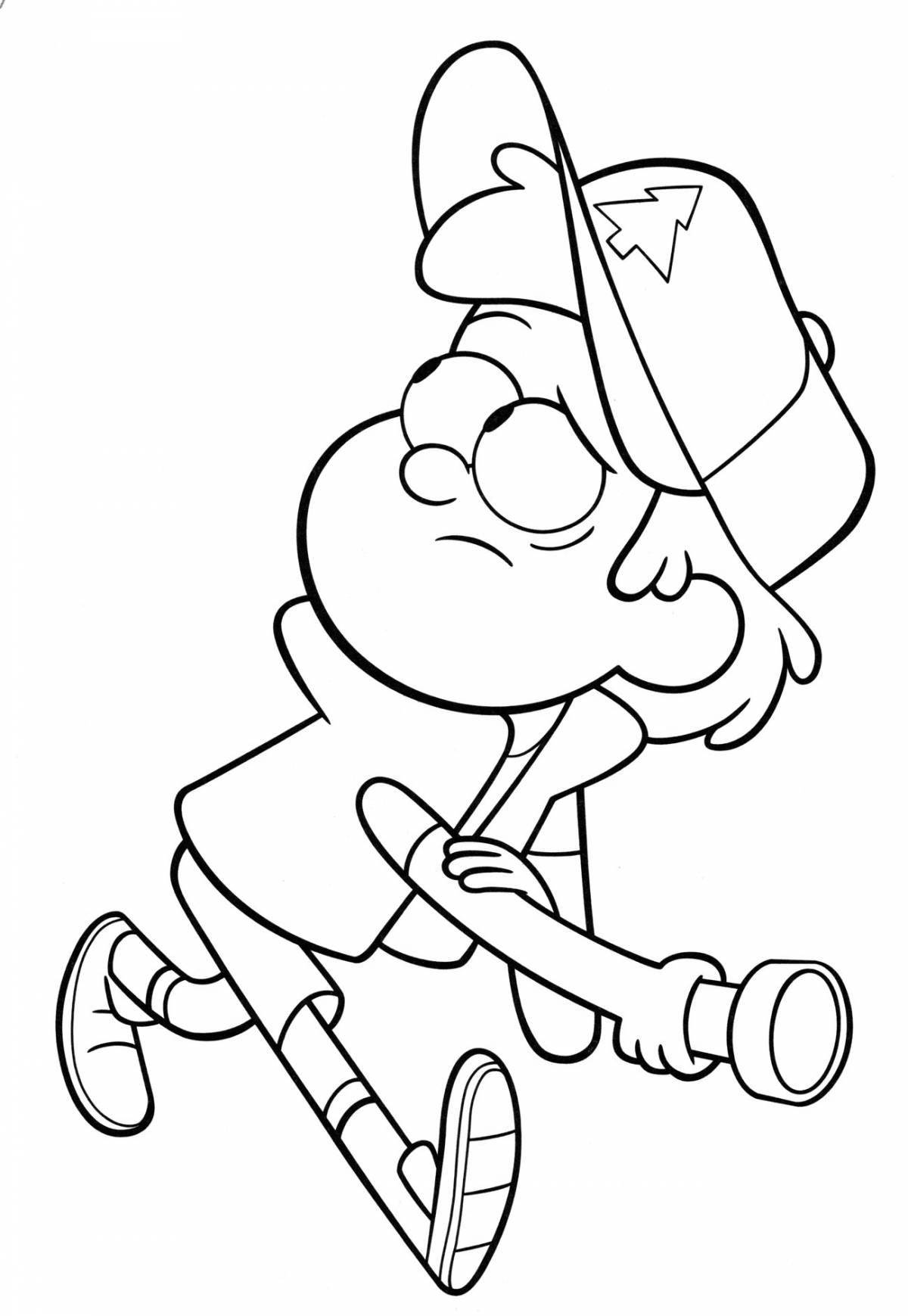 Character dipper gravity falls coloring page