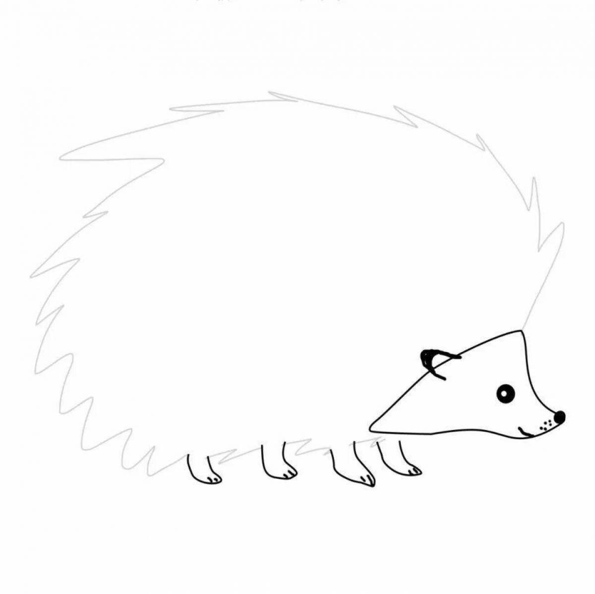 Joyful coloring hedgehog without needles