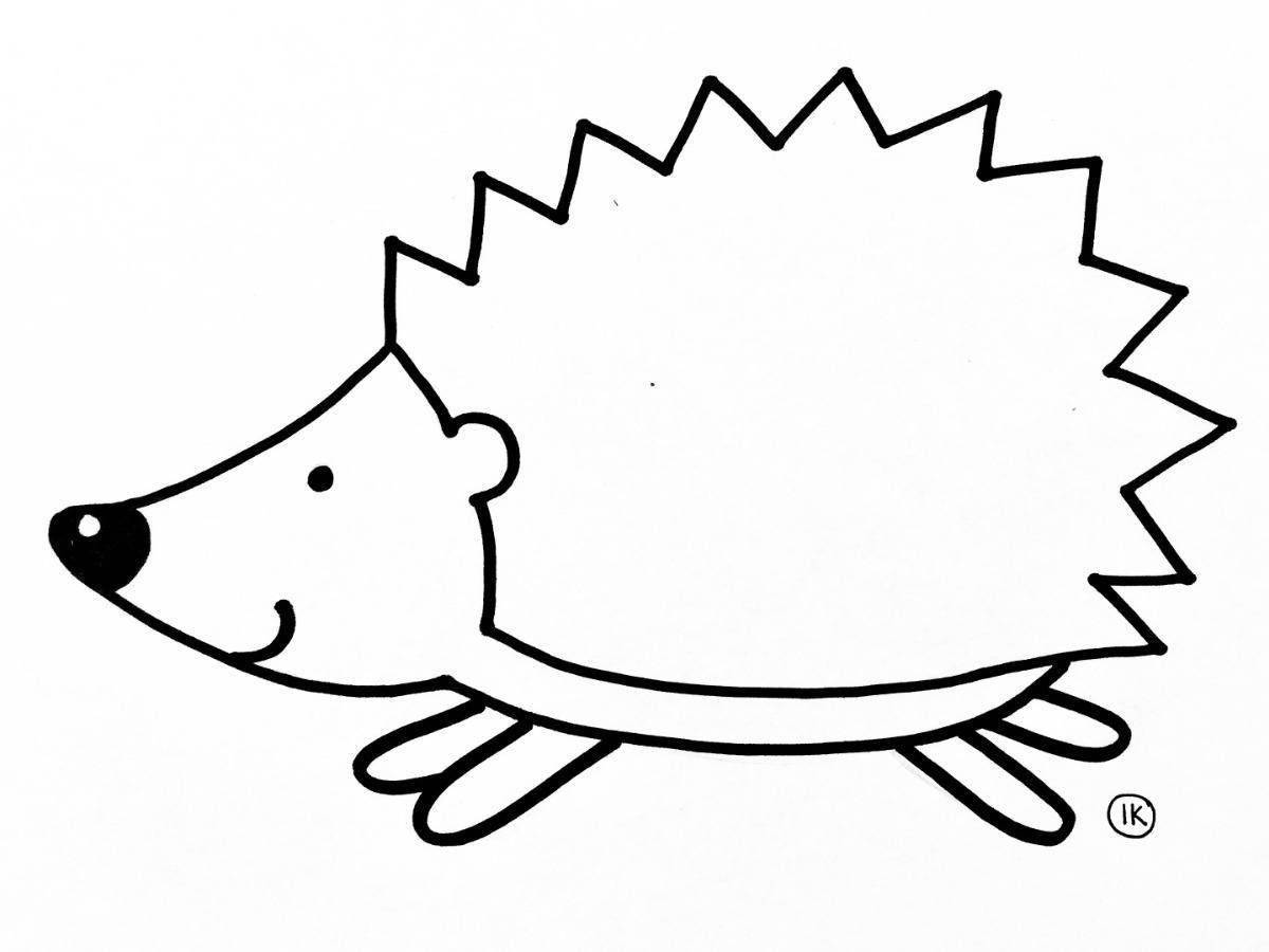 Bright coloring hedgehog without needles