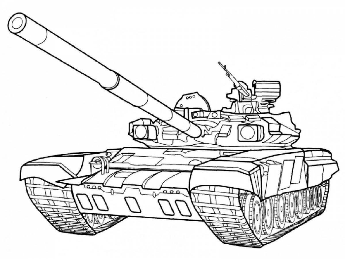 Coloring page charming Russian military equipment