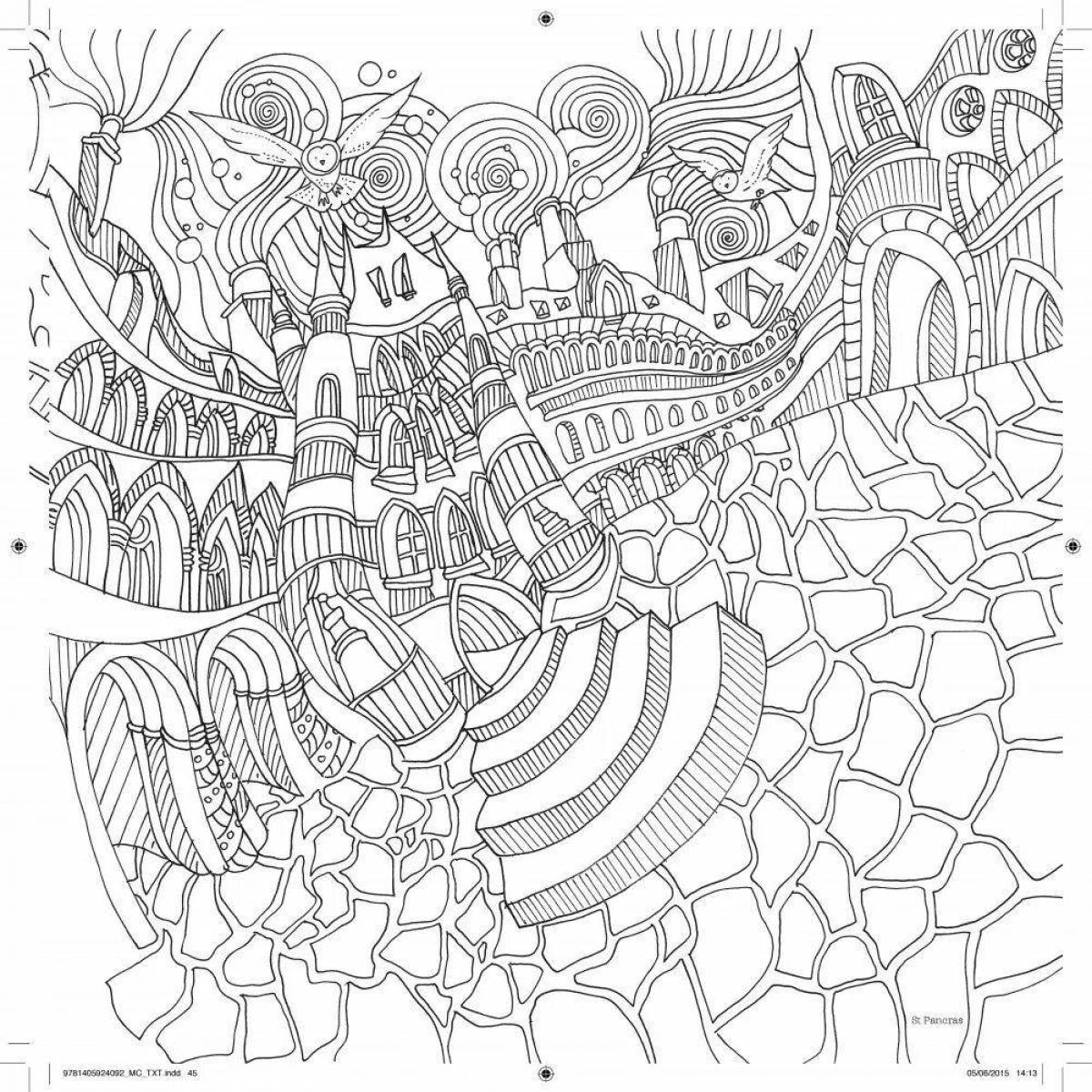 Delightful coloring of the magic of the cities of the world