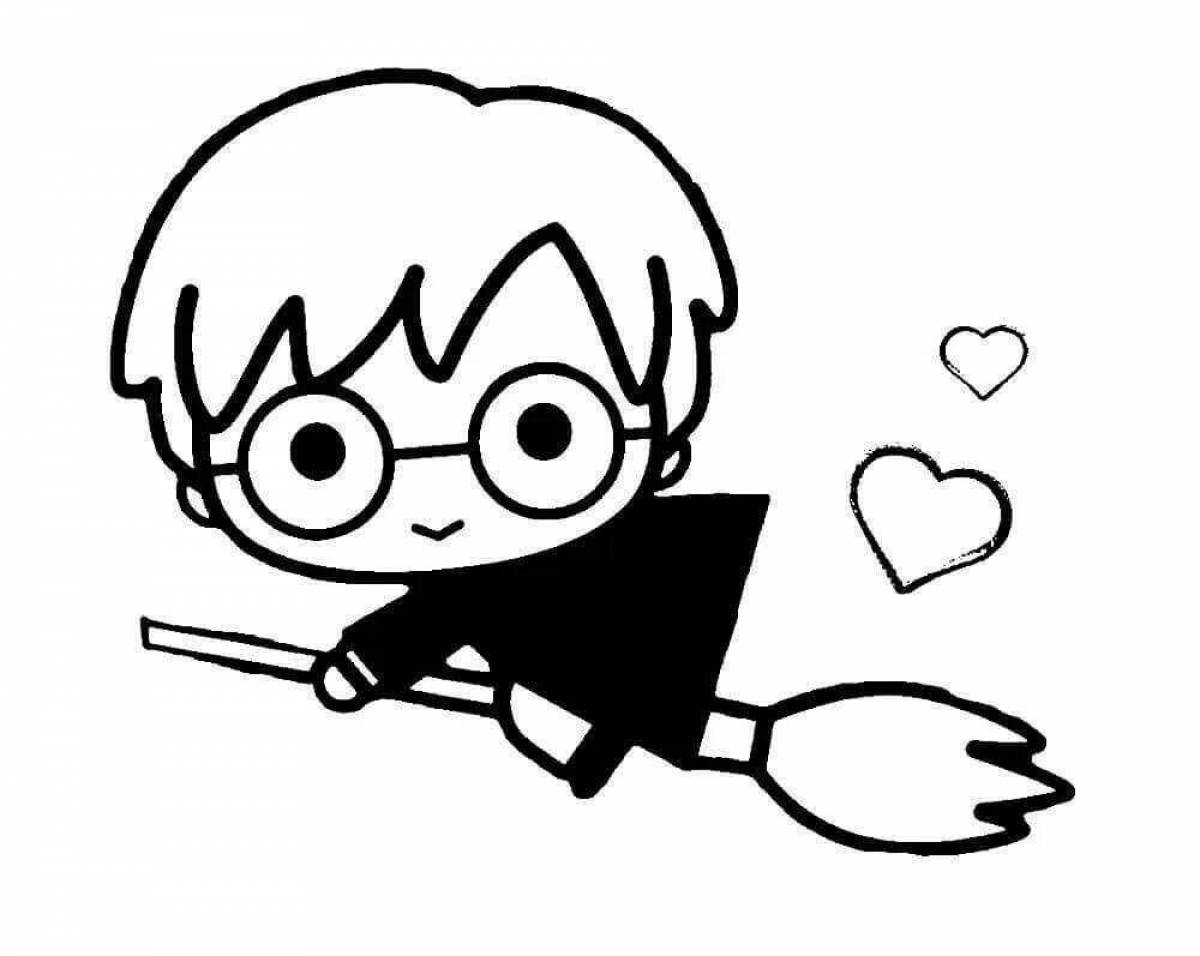 Colorful harry potter cartoon