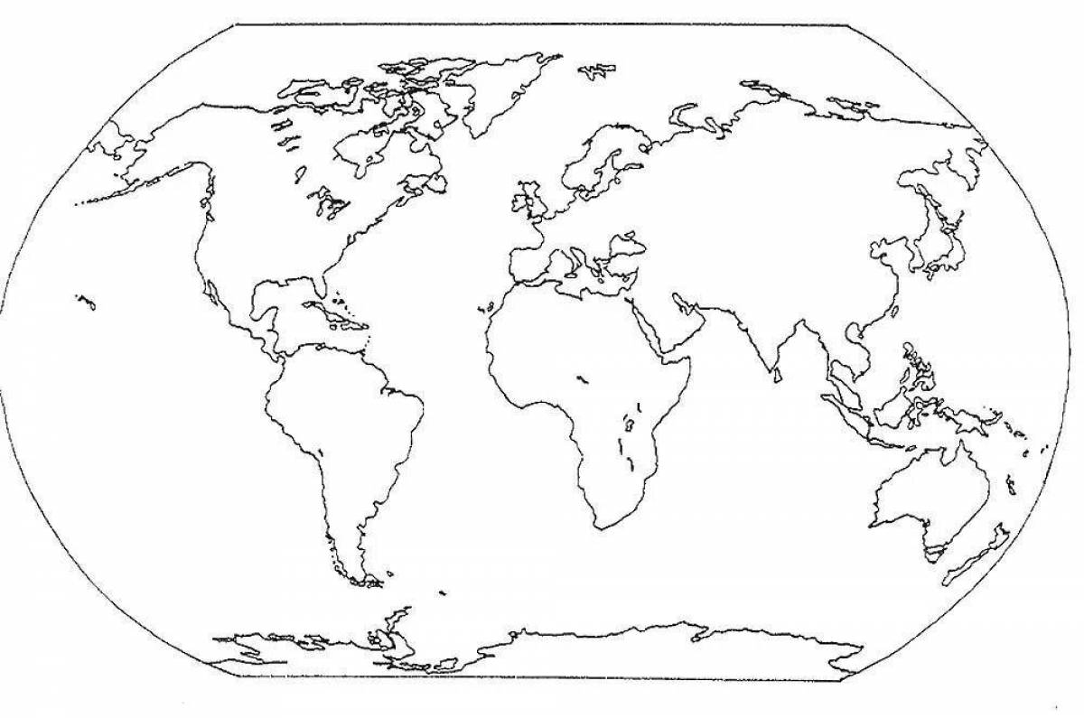 Увлекательная раскраска политическая карта мира