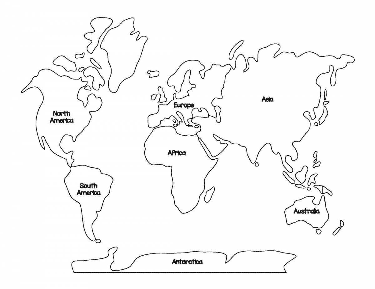 Unique coloring world political map
