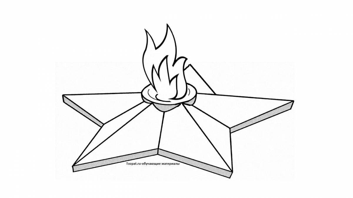 A sketch of a drawing of a shiny eternal flame
