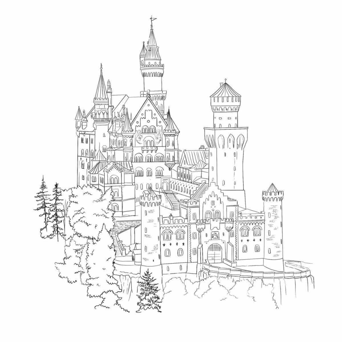 Shiny castle coloring pages