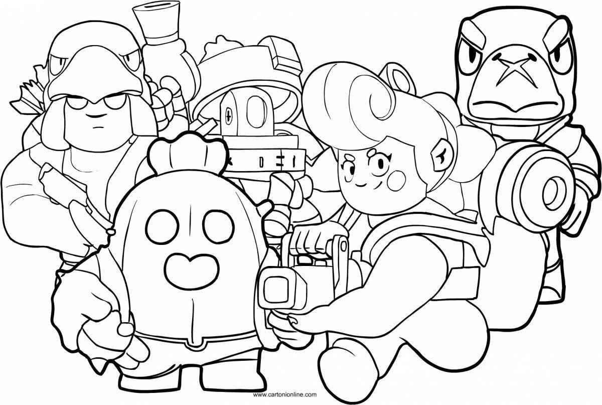 Animated squeek coloring by brawl stars