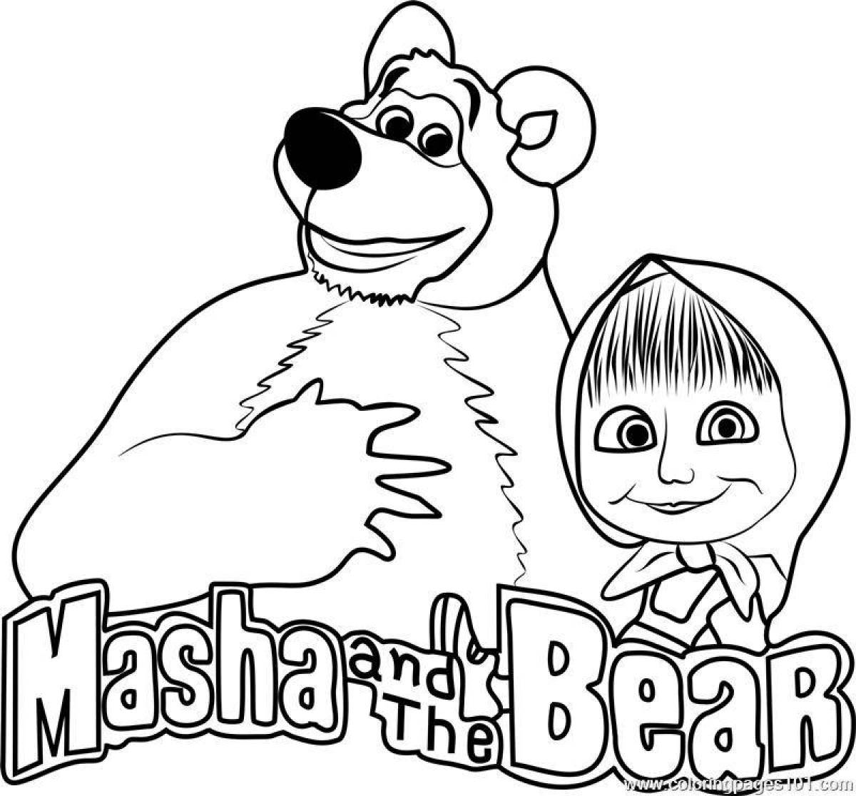 Colorful coloring Masha and the bear