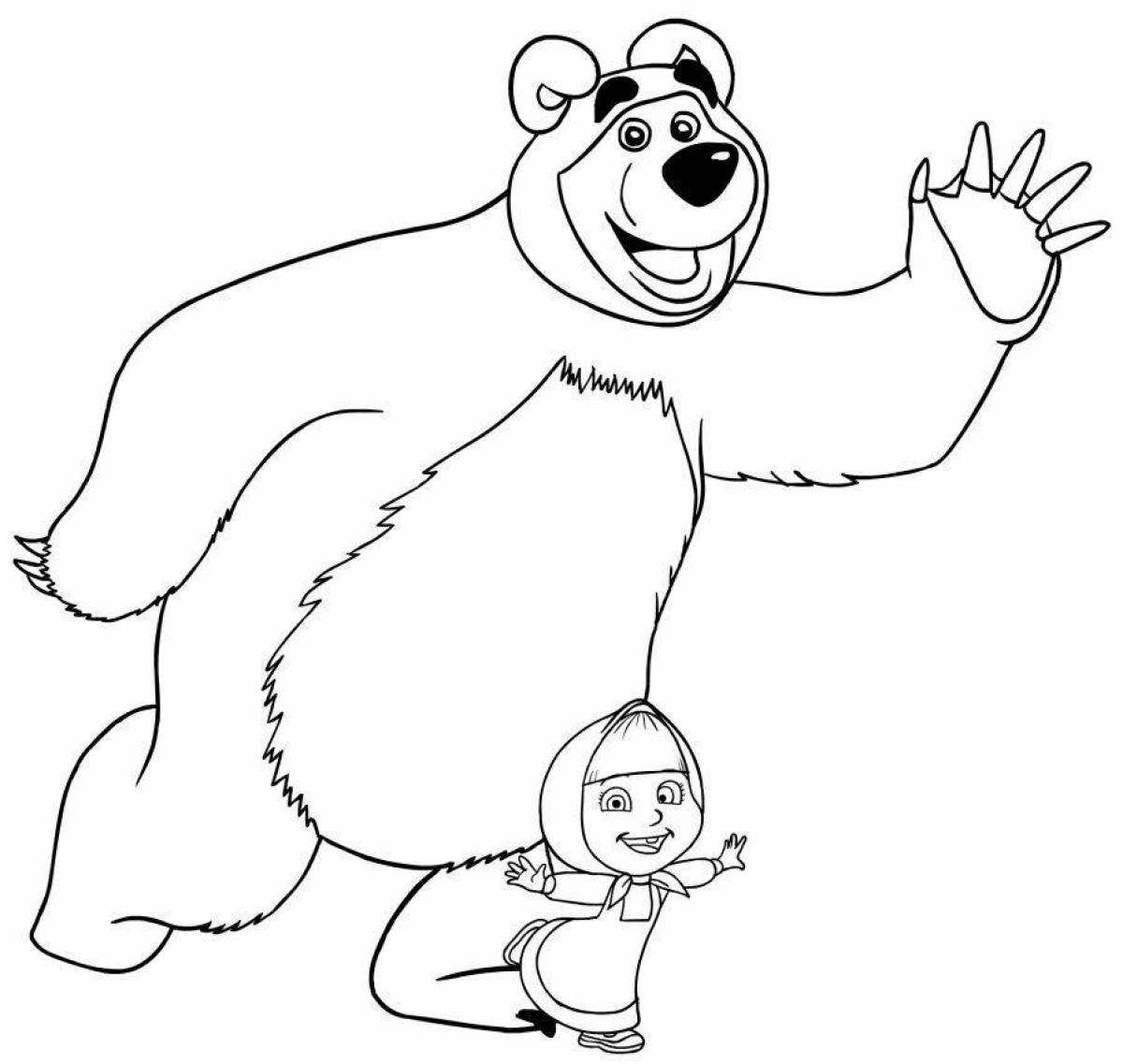 Delightful drawing of masha and the bear