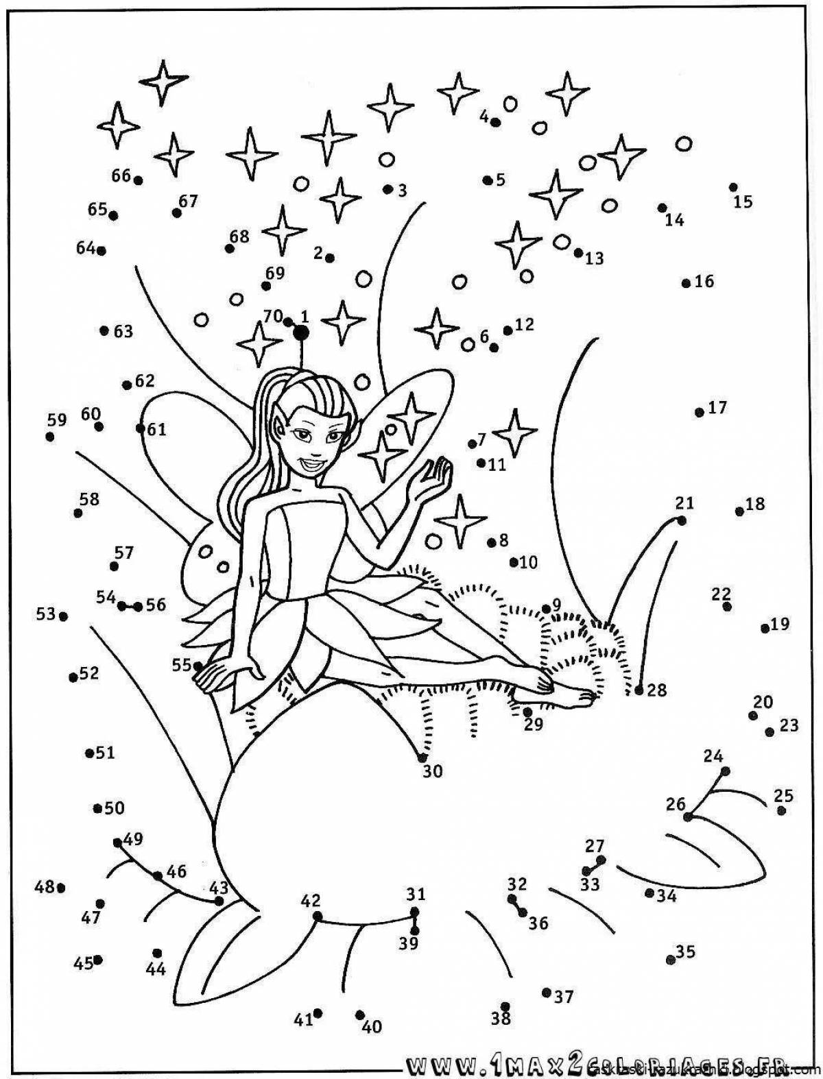 Polka dot fantasy coloring book for girls