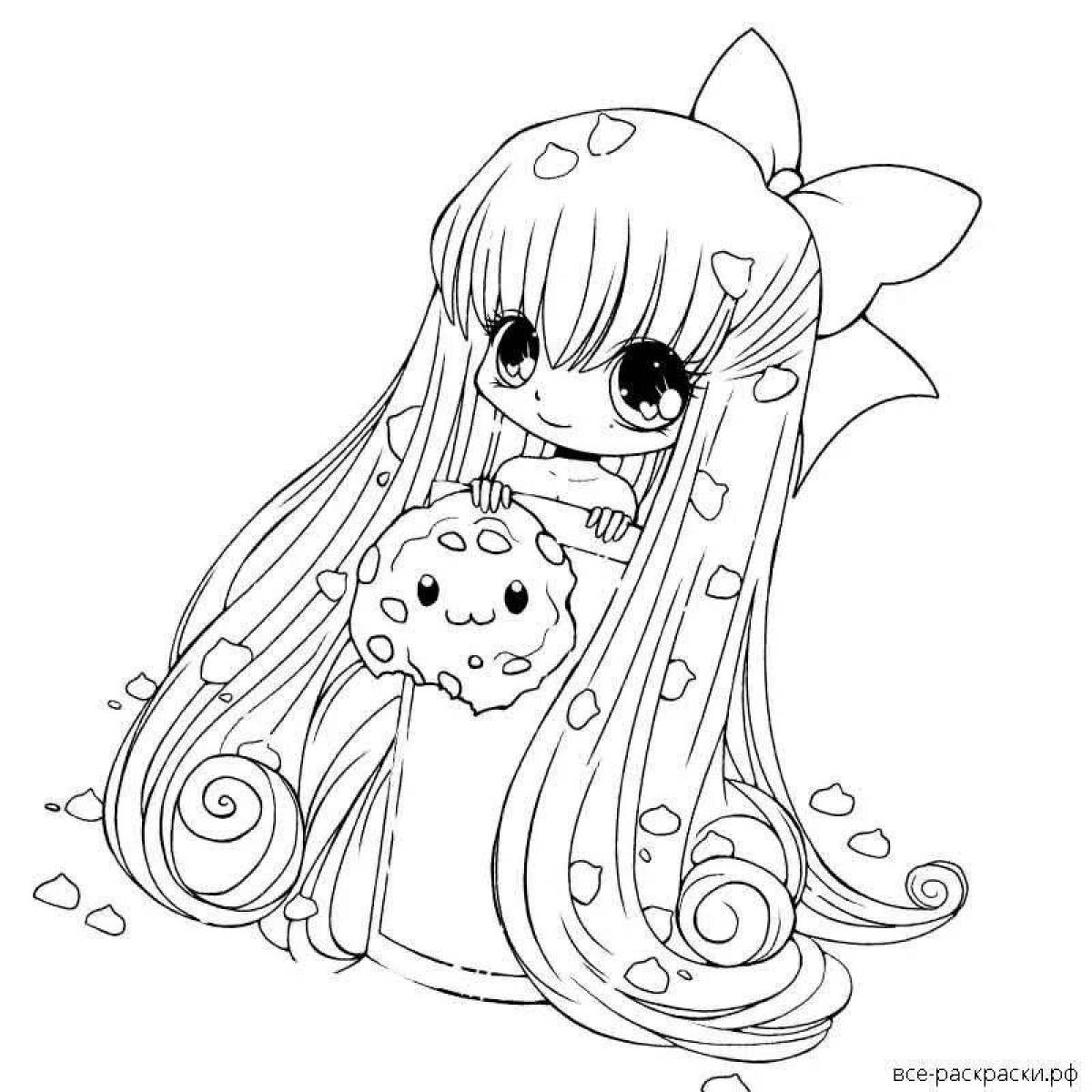 Coloring pages for cute anime girls