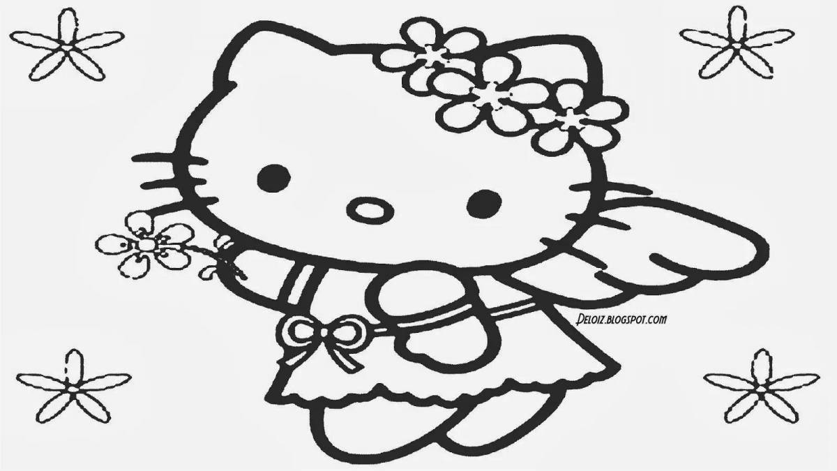 Fancy coloring hello kitty frog