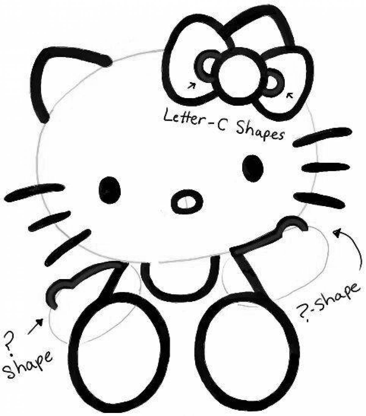 Hello kitty happy frog coloring page