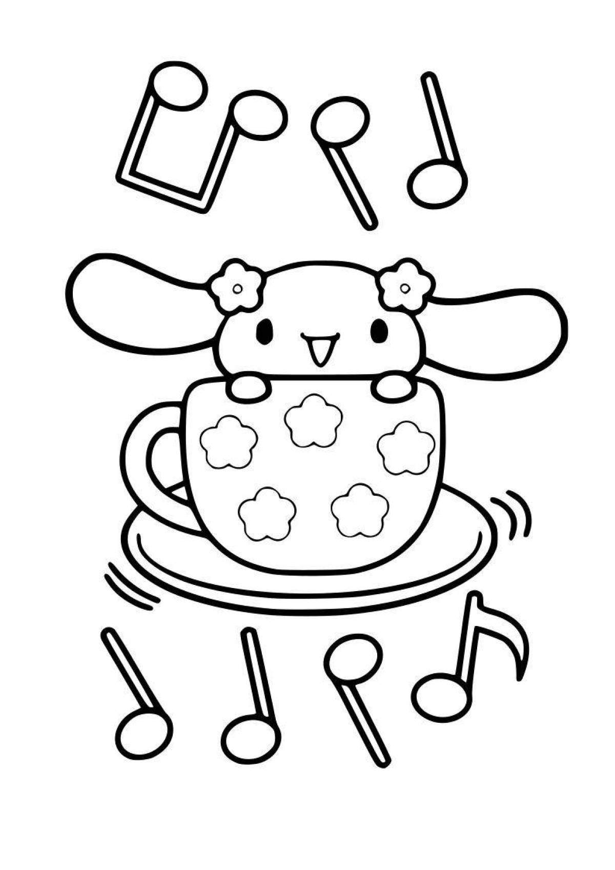 Sparkling hello kitty frog coloring page