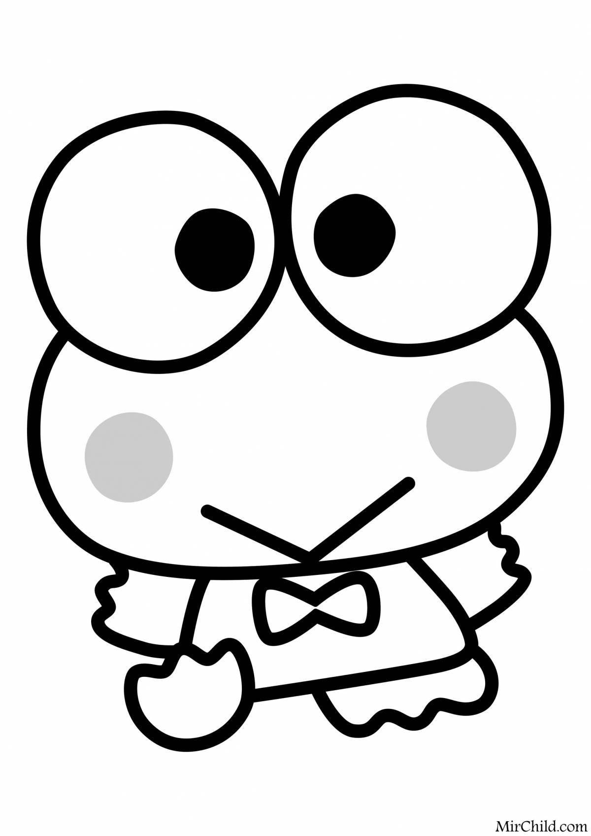 Great coloring hello kitty frog