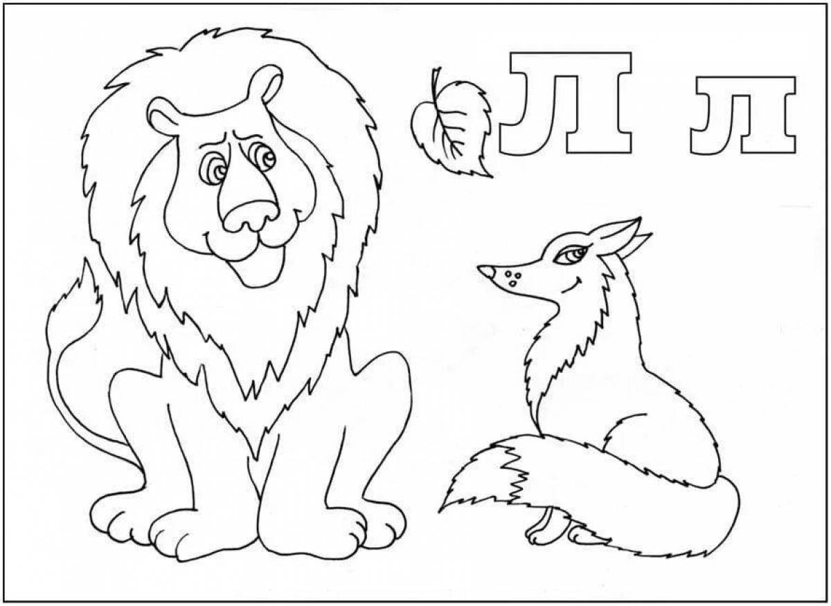 Colorful letter l coloring book