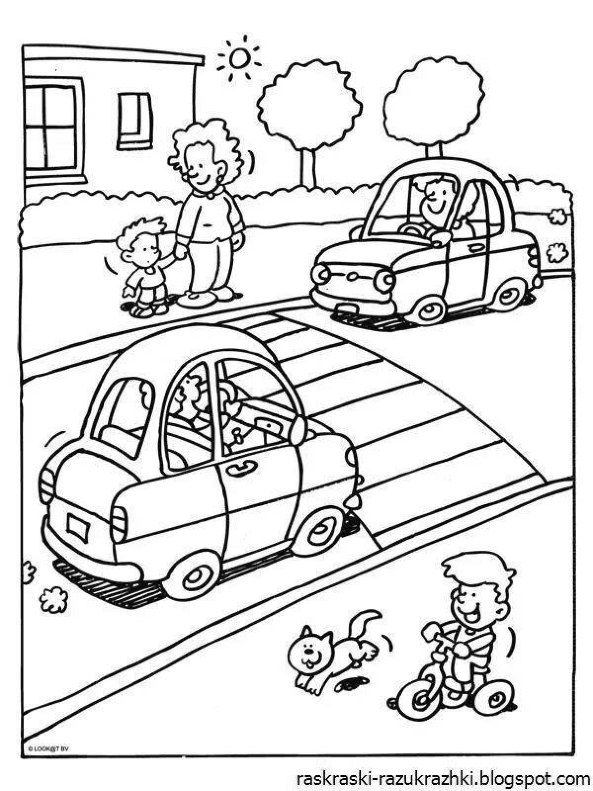Traveling safety coloring page