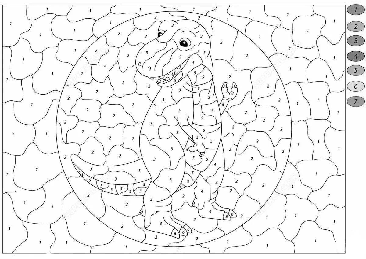 Intriguing pixel numbers coloring page