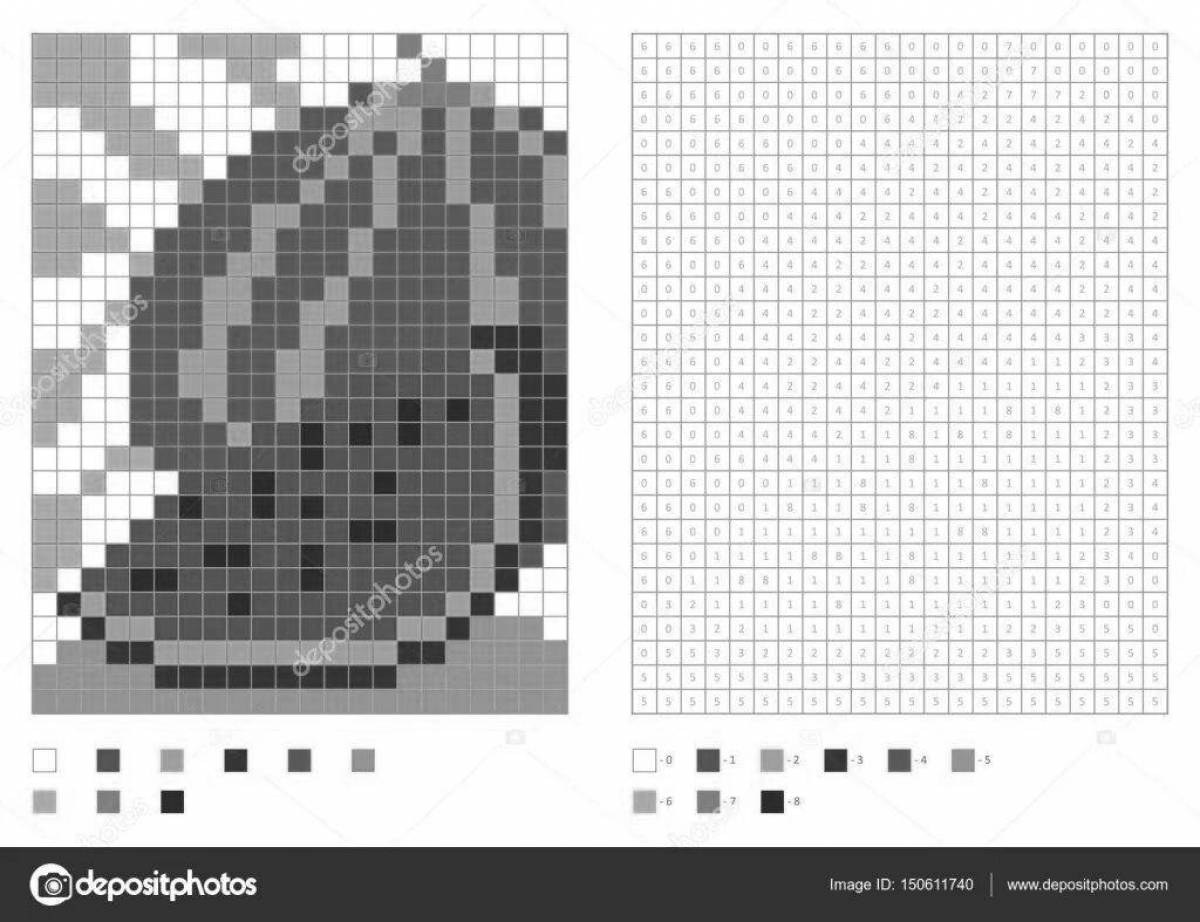 Amazing coloring page pixel numbers