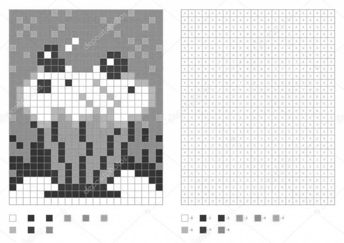 Поразительная раскраска pixel art by numbers