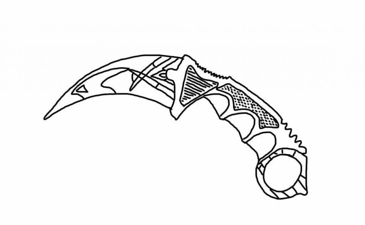 Coloring glowing karambit knife from standoff 2