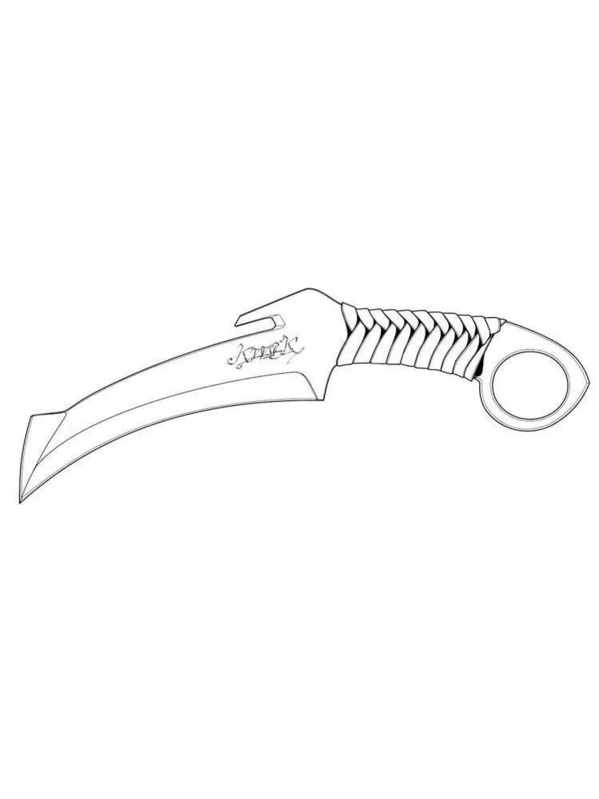Coloring book gorgeous karambit knife from standoff 2