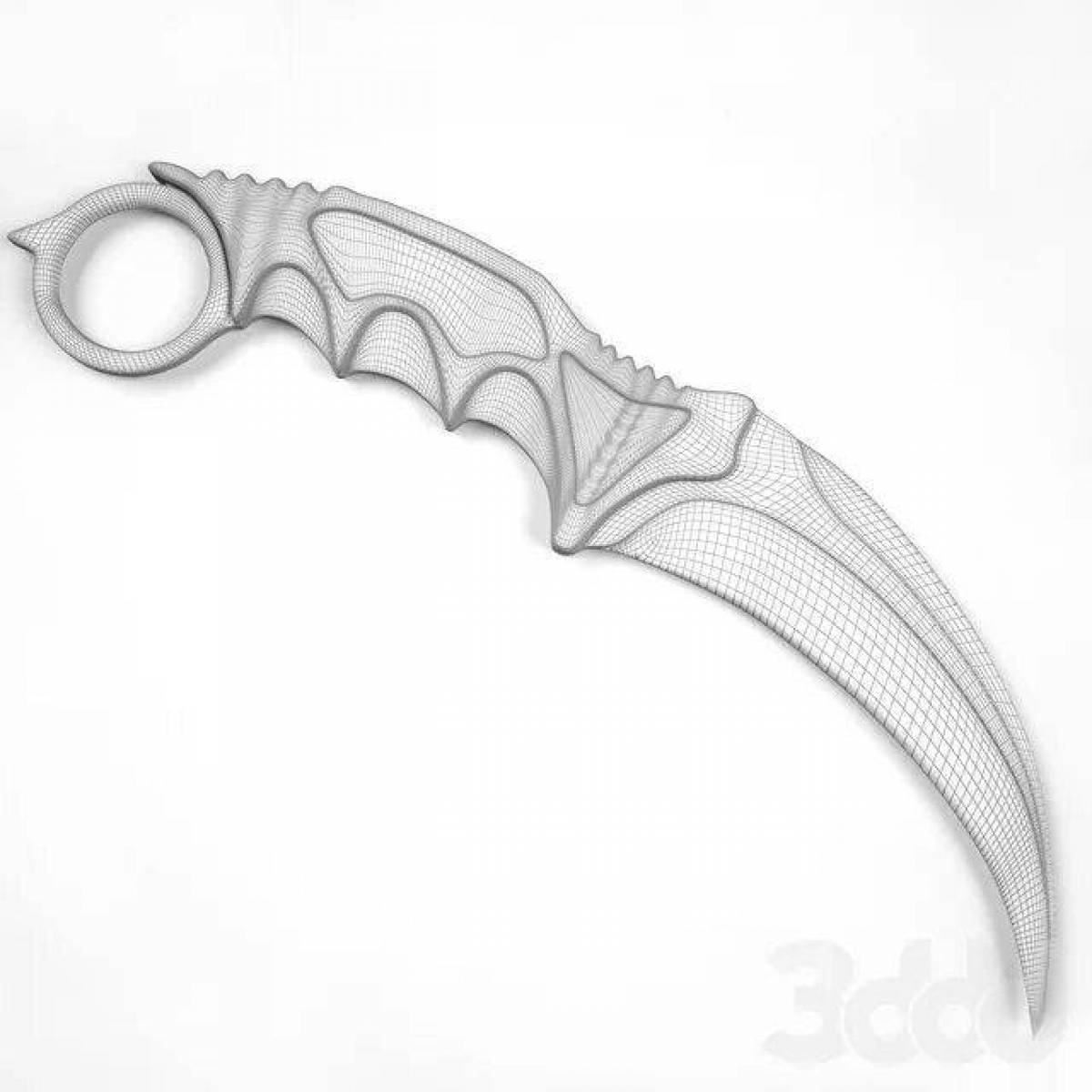Tempting coloring of the karambit knife from standoff 2
