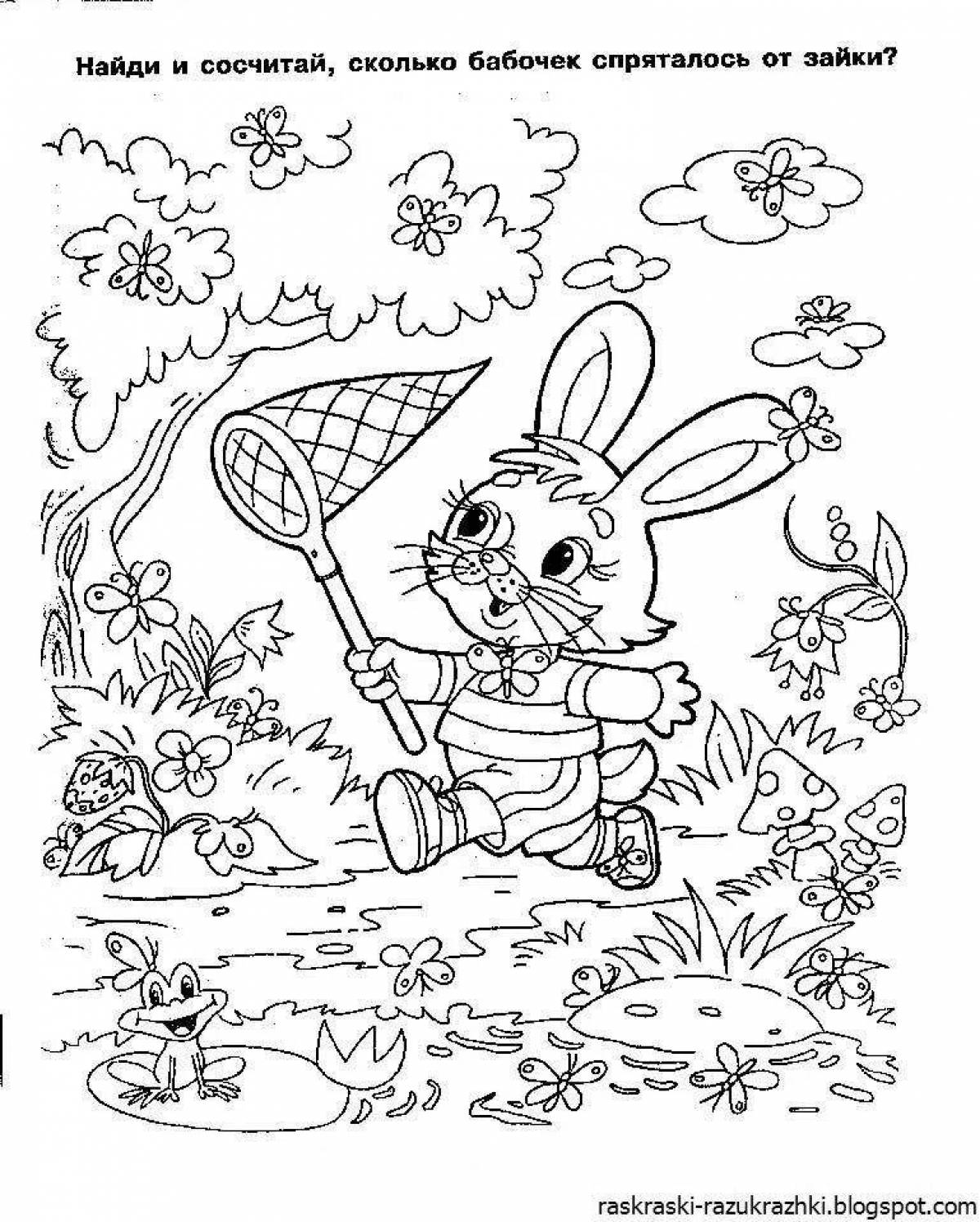 Coloring book for smart kids 5-6 years old