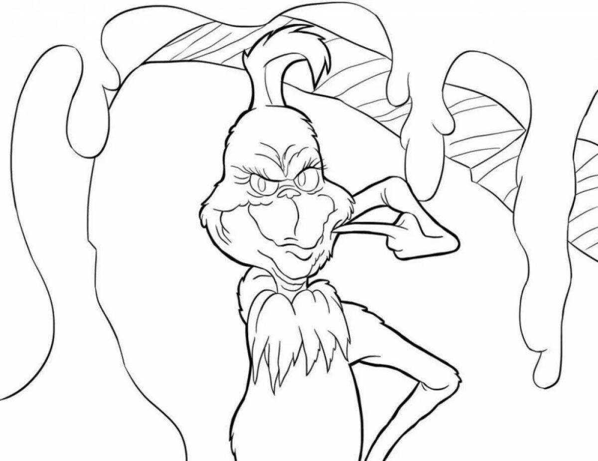 Bright grinch coloring page