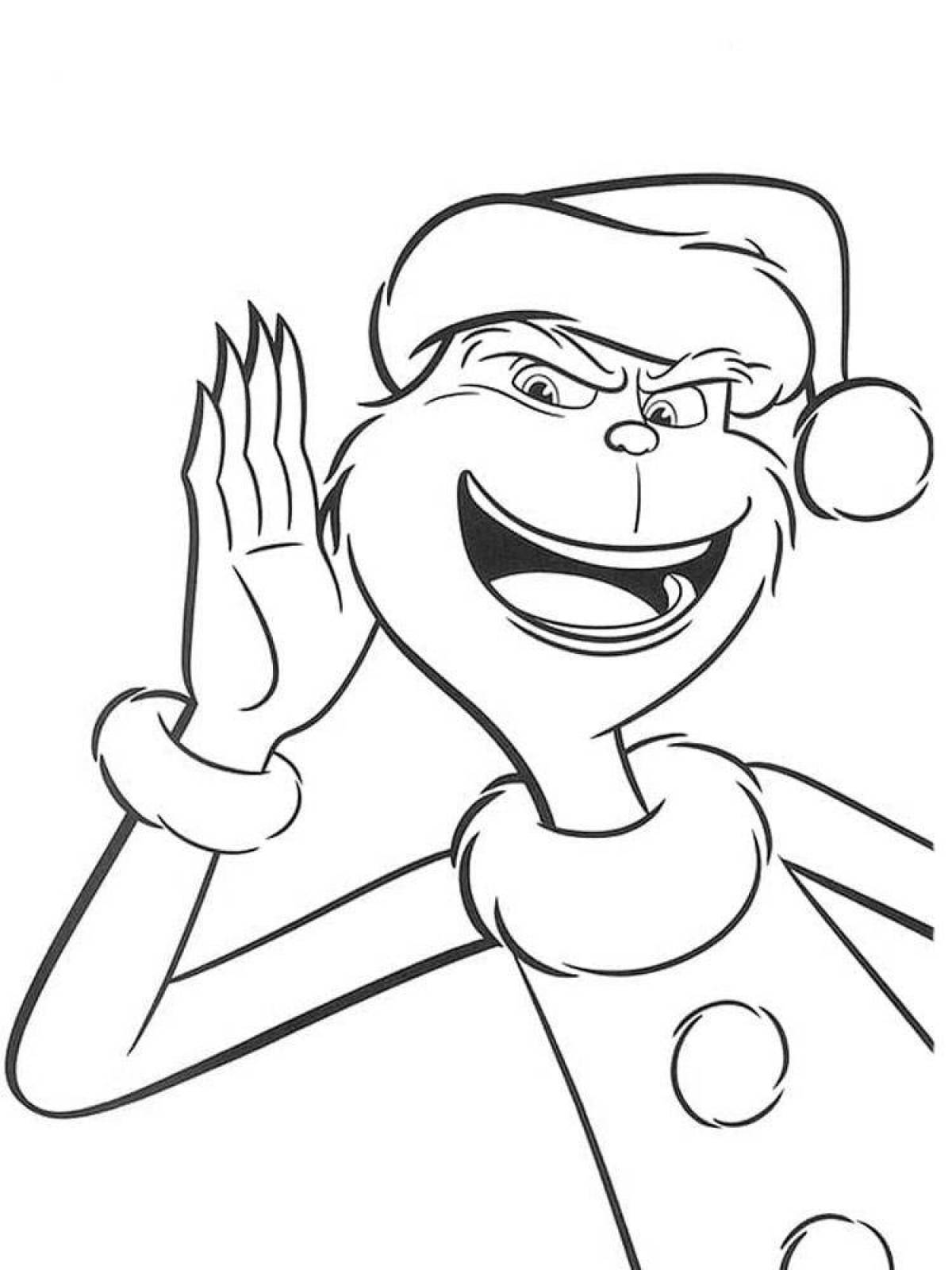 Cute grinch coloring page
