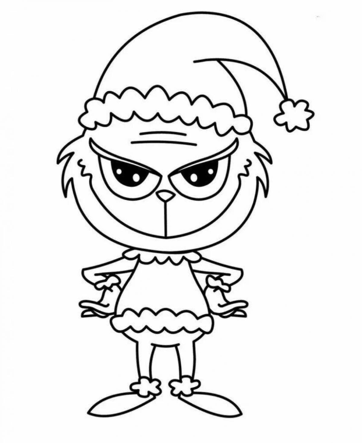 Magic grinch coloring page